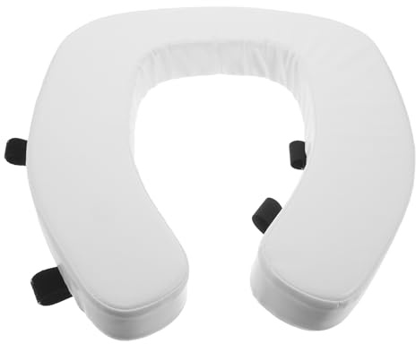 HEMOTON Elevador de Asiento para Inodoro Acolchado de Color Claro, Cojín Grueso de 4,3 Cm Espuma de Alta Densidad, Almohadilla Lavable Reutilizable para Personas Mayores y Movilidad