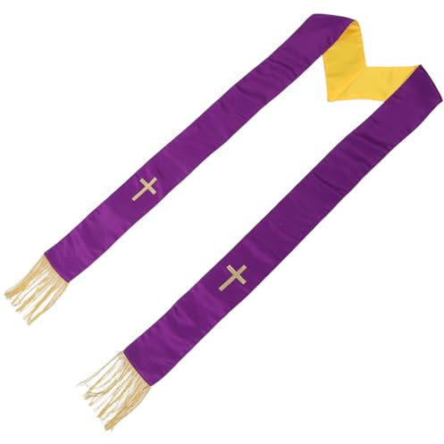 DIYEAH Chal Bordado para Bodas y Ceremonias Religiosas con Flecos Reforzados, Diseño Reversible de Poliéster para Eventos Formales en Iglesia