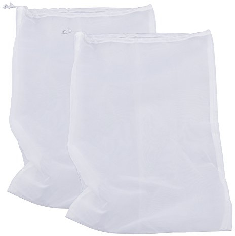 Therpin Reusable Nylon Fine Mesh Food Strainer Bag, All Purpose Food Grade Filter for Almond Milk, Coffee, Home Brewing, Hop, Juice (45cm x 30cm, 2 Pcs)