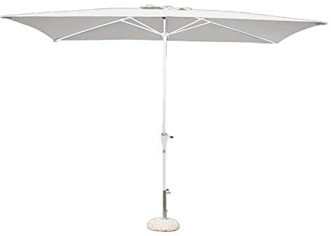 Milo srl Ombrellone da Giardino 2 X 3 Palo Centrale Bianco per Esterno Ristorante Gelateria Bar Hotel Albergo