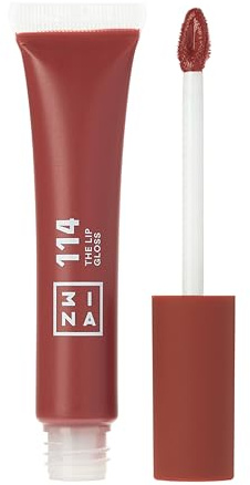 3INA MAKEUP - The Lip Gloss 114 - Marron clair - Gloss à Lèvres - Effet Miroir- Texture Crémeuse et Hydratant - Hautement Pigmentée - Fini Brillant avec baguette magique - Vegan - Cruelty Free