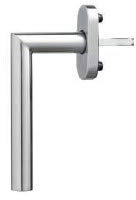 AZERODESIGN - Juego de Manivela ARENA - Roseta Ovalada de 30x68 cm - 4 Posiciones - Largo Manivela de 13,9 cm - Ideal para Ventanas - Resistente al Desgaste y la Oxidación - Material de Acero Inox