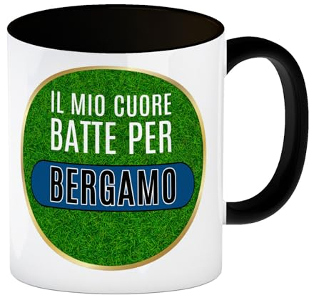 Il mio cuore batte per Bergamo Kaffeebecher Schwarz Calcio regiert dein Leben? Dann sollte diese tolle Tazza für Caffe ab sofort zu deiner Morgenroutine gehören. mit Bergamo