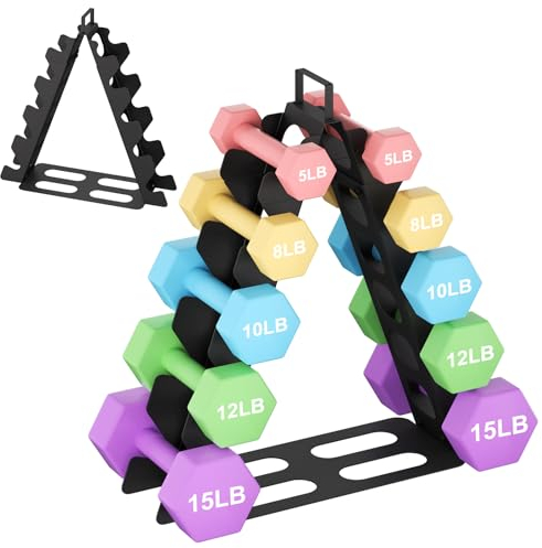 Hantelständer Kurzhantel Rack Gewichtsaufbewahrungsorganisator für Hanteln accessories-Gymnastikhanteln-perfekt für das Fitnessstudio zu Hause für Kinder/Frauen Schwarz (5-tier)