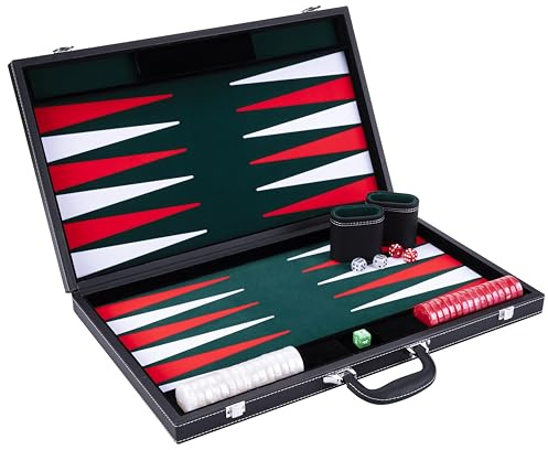 Engelhart - 250539 - Backgammon di Lusso 21 Pollici (54 cm) – Gioco da Tavolo Elegante in Similpelle con Interno in Feltro – Qualità Superiore