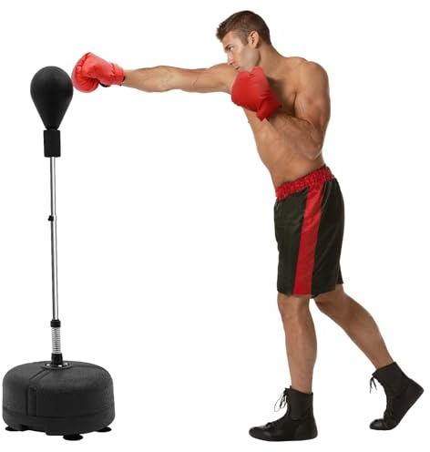 punching ball stand de boxe, sac de frappe debout pour adultes, hauteur réglable (120 cm à 160 cm), sac de frappe avec support pour enfants et adultes, noir