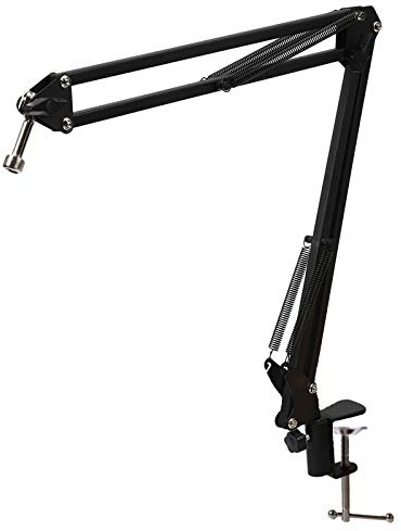yomoe Support de Bras de Ciseaux de Microphone 75Cm de Haut Support de Suspension de Microphone de Table pour Support de Microphone USB Pro Bleu