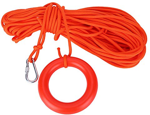 Corde de Sauvetage Flottante à l'eau, 8 mm/0,31 po Bouée de Lignes de Quai de Sauvetage de Jet de Bateau pour Anneau de Sauvetage Ligne de Levage avec Boucle Flottante pour Plongée