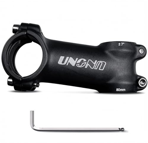 CYSKY Bike Stem 31.8mm 25.4mm MTB Stem 60/70/80/90/100/110/120/130mm 7 Degree Mountain Bike Stem Short Handlebar Stem Riser for MTB Road Bike City Gravel Bike Ebike (25.4mm Handlebar Clamp, 80mm)