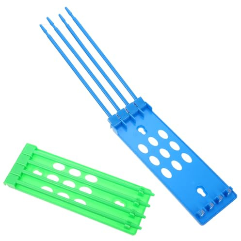 ABOOFAN Porte-bagues pour Pigeons en Plastique à Trous Multiples 2 Pièces | Bleu et Vert, pour Volaille et Pigeon, Rangement des Anneaux de Pied, Élevage et Gestion des Races