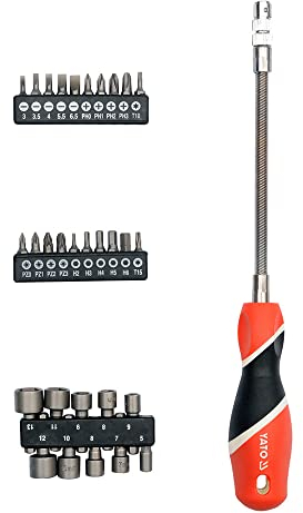 Yato YT-25972 – Cacciavite flessibile con los Bit banchetti 31pcs