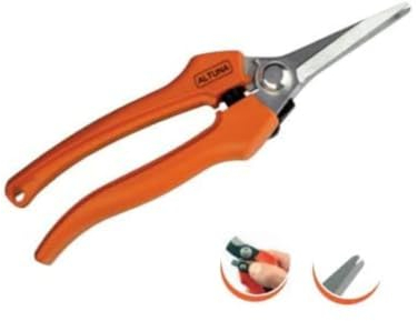 Sécateur de récolte - Modèle 1261B - Lames droites - Coupe bypass pour travaux de précision - Poignées ergonomiques en fibre - Outil de récolte - Sécateur à une main - Altuna
