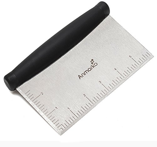 Raclette/hachoir en acier inoxydable - comme coupe-pâte à pain et à pizza - Ustensile de cuisine multifonction pour plaque de cuisson plate - Qualité commerciale