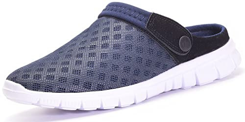 Unisex-träskor Tofflor Muffin bottnar Vardagliga Drag Mules Sommar Strandskor Sandaler för kvinnor Herr, Djupblå, 44 EU