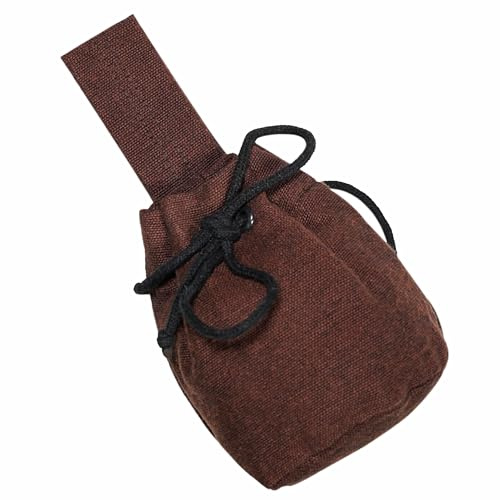 Mythrojan dragsko bältespåse renässans kostym tillbehör smyckepåse, Mörkbrunt, 5 x 6