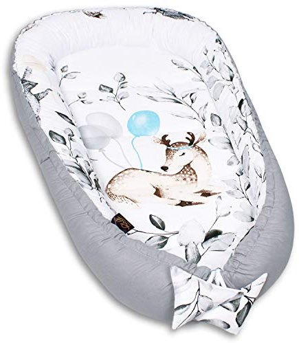 PaLulli Babynest, multifunktionales Kuschelnest mit Weiches zusätzlicher Matratze, Kokon, Nestchen, Babybett, Reisebett für Neugeborene, 100% Baumwolle Oeko-TEX, HERGESTELLT IN DER EU