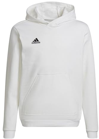 adidas Unisex - Bambini Entrada 22 Sweat Hoodie, white/black, 11-12 Years