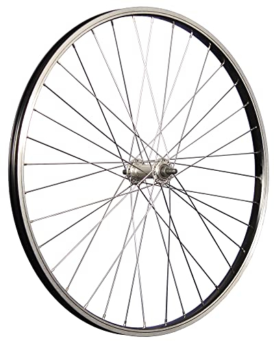 24 Zoll Vorderrad Laufrad Fahrrad Kastenfelge Aluminium Alufelge Felge Vorderfelge mit Muttern Silber