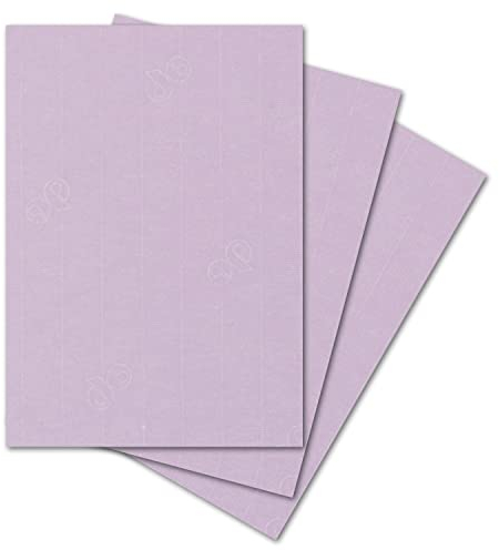 ARTOZ 15 x pysselpapper – syren – DIN A4 297 x 210 mm – 220 gram per m² – ädel egouttör-ribbning – högkvalitativt designpapper, certifikatpapper, pysselkartong