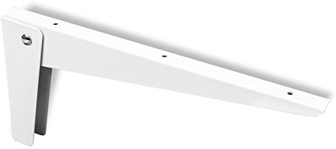 PRIOstahl Klappkonsole Regalträger Klappwinkel Regalwinkel Regalkonsole Regalbodenträger - 1 x Träger klappbar 280 x 135 mm in Weiß für Regal Klapptisch Klappregal Tisch Wandregal aus Stahl
