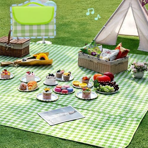 YADEZZN Picnic Blanket 200 * 200cm, Extra Large Outdoor Waterproof Sandproof Picnic Mat, Machine Washable Picnic Blanket Great for Beach Garden & Camping On Grass