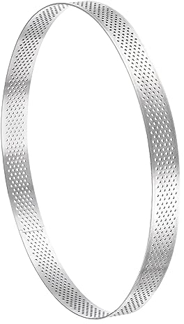sourcing map Anillos pequeños de acero inoxidable para tartas, anillos perforados para mousse de cocina, para hornear, resistentes al calor, 7.8 pulgadas de diámetro, 0.8 pulgadas de altura, para