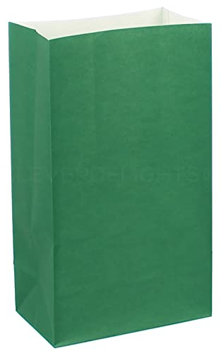 CleverDelights Luminarias Lichttüten, Grün, 30 Stück, Weihnachten, Urlaub, Hochzeit, 25,4 cm