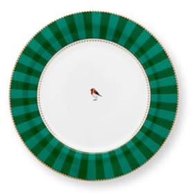 Pip Studio Love Birds Speiseteller Stripes grün 26,5cm