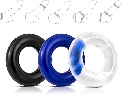 binxliuxo 3pcs Bague élastique en Silicone pour Homme - 3 Couleurs