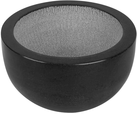 Linkidea Ciotola per sapone da barba in marmo naturale al 100% con scanalature per la massima schiuma e pietre isolate per un'esperienza di rasatura calda e lussuosa, regalo per marito e papà (Nero)