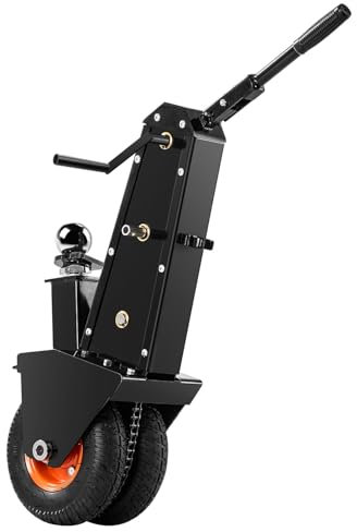 VEVOR Carrello per Rimorchio con Sfere di Aggancio Sostituibili da 50,8 a 58,7 mm, Pneumatico in Gomma, Trasportatore Azionamento Manuale Elettrico, per Spostamento Camper, Capacità 454 kg
