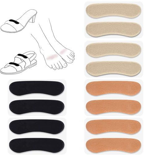 Cutecrop 6 Pair Sandal Shoe Strap Extender Heel Sandal Strap Cushion Strips Heel Grips Liner Insert for Shoes Too Big Preventing Slipping, Rubbing, Non-Slip