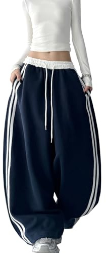 WANLAI Y2K - Pantalon de jogging baggy pour femme - Pantalon de sport vintage - Jambes larges - Pantalon ample avec poches