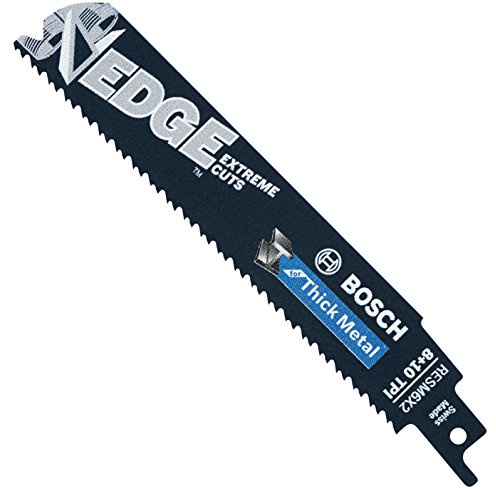BOSCH RESM6X2 5 pc. 6 In. 8/10 TPI Edge Reciprocating Saw Blades for Thick Metal , Gold