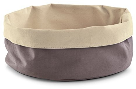 Zeller 18006 Brotbeutel, rund, Baumwolle, ø 25 x 13 cm, anthrazit/créme