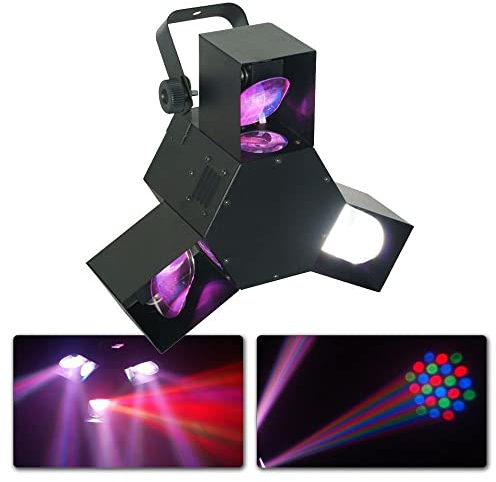 BeamZ Triple Flex Centre Pro - LED Scanner mit Spiegeln, Disco Licht, DJ Lichtanlage, Lichtorgel, DMX, Lichtanlage, Discolicht Partylicht, Party Lichter musikgesteuert, Schwarz