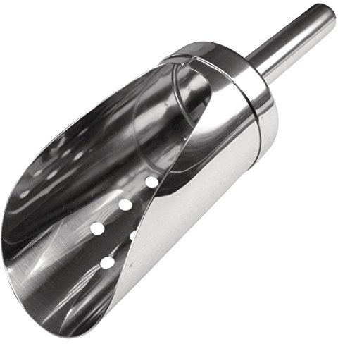 Olympia Ice Scoop with Perforations Small - Silver Stainless Steel Scooper Shovel For Ice Maker, Multipurpose For Candy, Kitchen, Bar, Party CF647