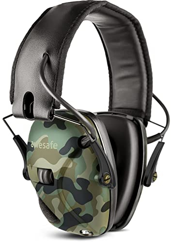 awesafe Elektronischer Schieß-Ohrenschützer, GF01 Lärmminderung Klangverstärkung Elektronischer Gehörschutz, Gehörschutz, NRR 22 dB, Ideal zum Schießen und Jagen (Camo)