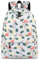 Mädchen Schulrucksack Modischer Freizeitrucksack für Frauen Teenager Jungen Wasserdicht Tasche Schulranzen Tagesrucksack mit Laptopfach Weißer Flamingo