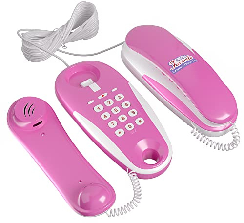 Kids' Play Phone with Real Ring Sounds, Pretend Play Telephone, 23 ft Ultra-Long Phone Line for Chatting and Learning, Toddler Communication Skill Toys, Gift