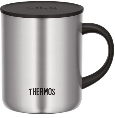 Thermos LONGLIFE CUP 0,35l, Edelstahlbecher mit auflegbarem Deckel oder Untersetzer, Kaffeebecher Edelstahl, Campingtasse, hält Getränke länger heiss oder kalt, spülmaschinenfest, BPA-frei