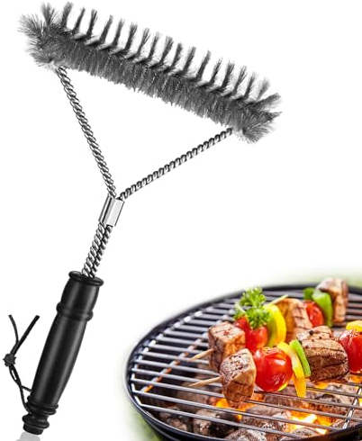 Phantasy® Grillbürste mit Langer Edelstahl Borsten, 30 cm Grill Reinigungsbürste aus Premium Edelstahl und Wärmeisolierung Griff für Holzkohlegrill, Gasgrill und Elektrogrill
