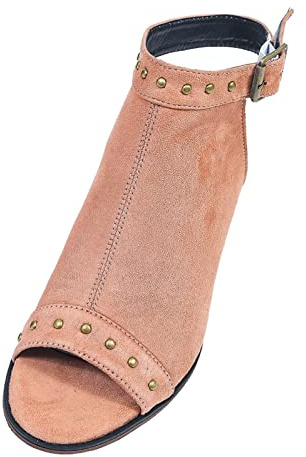 UK 4.5 Clearance Women Heeled Sandals Peep Toe Low Chunky Block Heels Buckle Ankle Strap Boots Slingback Shoes Dressy Summer Casual #3_Pink