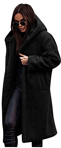 Mis Pedidos, Chaqueta Mujer Invierno con Capucha Cómodos Vintage Cálido Jumper Halloween Vestido Navidad Mujer Elegante Deporte Sudadera Cremallera Navidad Traje Abrigo Otoño Negro S