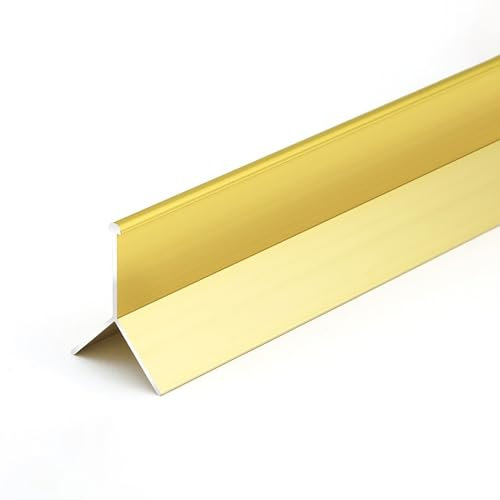 Raouoae Perfil De Esquina Decorativo De Aluminio para Baldosas 125 Cm* 2 Piezas Protección De Bordes para Baldosas De Cocina Baño Sala De Estar Perfil Resistente para Esquinas De Azulejos(Gold,Large)