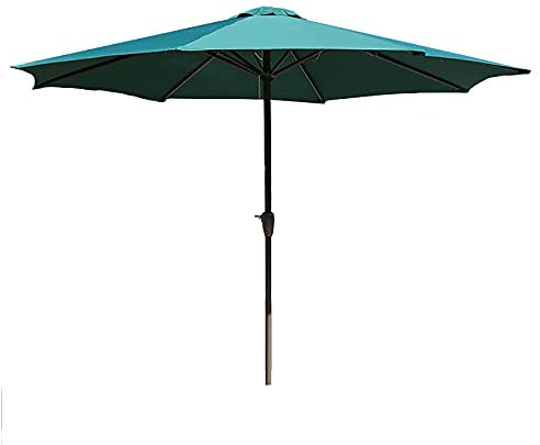 GLJTUO Parasol De Terrasse 2,7 M/9 Pieds, Parasol De Table De Marché Extérieur avec Manivelle Et 6 Baleines en Fer, Abri Solaire pour Piscine, Plage, Jardin, Restaurant, Kaki,