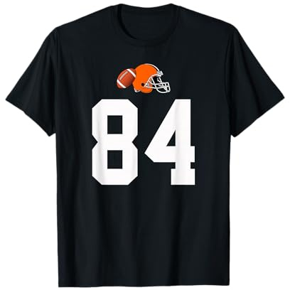 Americano Fútbol Casco Estilo Vintage Número 84 Camiseta