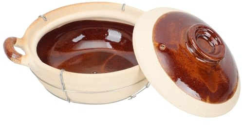 TOPPERFUN Cazuela de Barro China 0,5l Asa Simple para Guisar, Olla para Cocinar Arroz y Estofados en Casa, Cacerola Pequeña para Cocina Doméstica, Olla para Guisar Comida