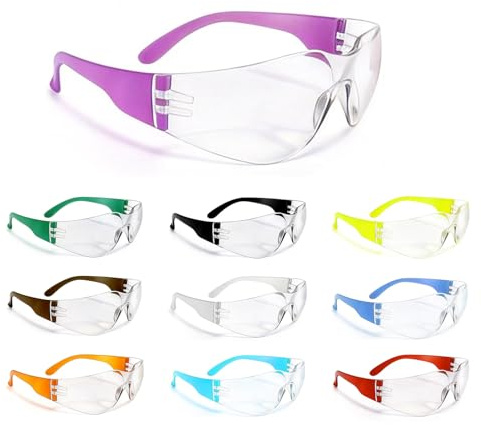 Pack de 10 lunettes de protection BIRDDIE, lunettes de protection anti-buée pour le travail, le bricolage et les activités de plein air, pour le travail, le bricolage, le tir et les activités de plein