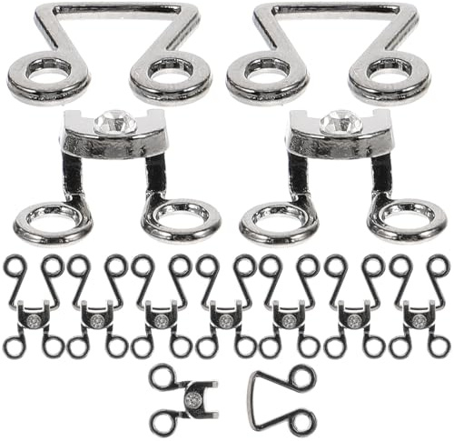 Abaodam Lot de 10 Crochets Invisibles Métalliques pour Couture, Fermeture à Agrafes pour Vêtements, Boutons de Chemise, Taille 1, Couleur Gunmetal, Accessoires de Couture pour Jupe, Robe